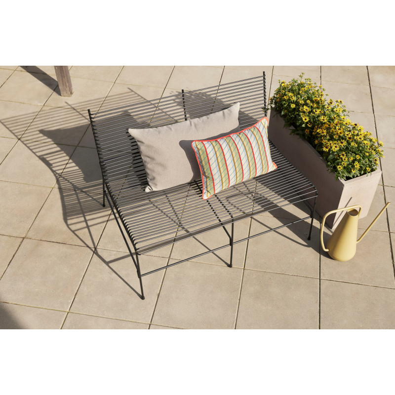 Canapé de jardin moderne 2 places en Métal Noir String - 6