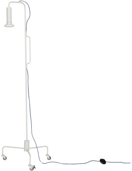 Lampadaire moderne sur roues Hauteur 154 cm en Métal Gris clair Verre Ido - 1