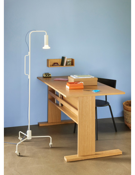 Lampadaire moderne sur roues Hauteur 154 cm en Métal Gris clair Verre Ido - 4