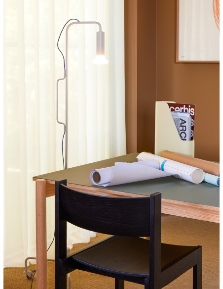 Lampadaire moderne sur roues Hauteur 154 cm en Métal Gris clair Verre Ido - 5