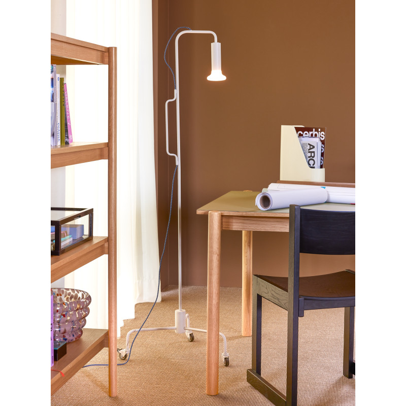 Lampadaire moderne sur roues Hauteur 154 cm en Métal Gris clair Verre Ido - 2