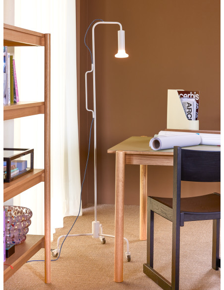 Lampadaire moderne sur roues Hauteur 154 cm en Métal Gris clair Verre Ido - 2