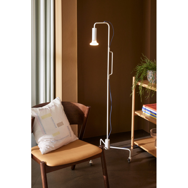 Lampadaire moderne sur roues Hauteur 154 cm en Métal Gris clair Verre Ido - 6