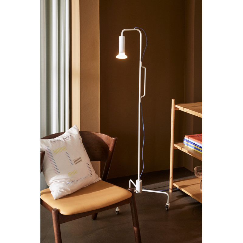 Lampadaire moderne sur roues Hauteur 154 cm en Métal Gris clair Verre Ido - 7