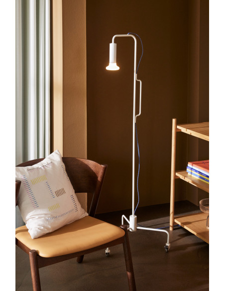 Lampadaire moderne sur roues Hauteur 154 cm en Métal Gris clair Verre Ido - 7