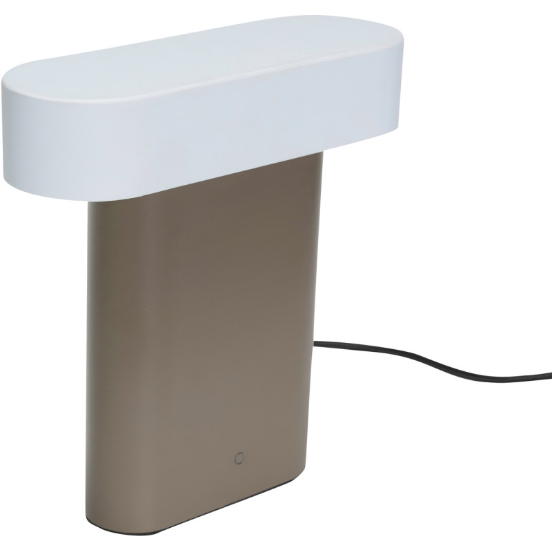 Lampe à poser vintage Hauteur 25 cm en Métal Acrylique Marron Gris clair Sleek - 3