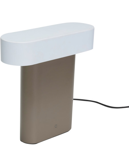 Lampe à poser vintage Hauteur 25 cm en Métal Acrylique Marron Gris clair Sleek - 3