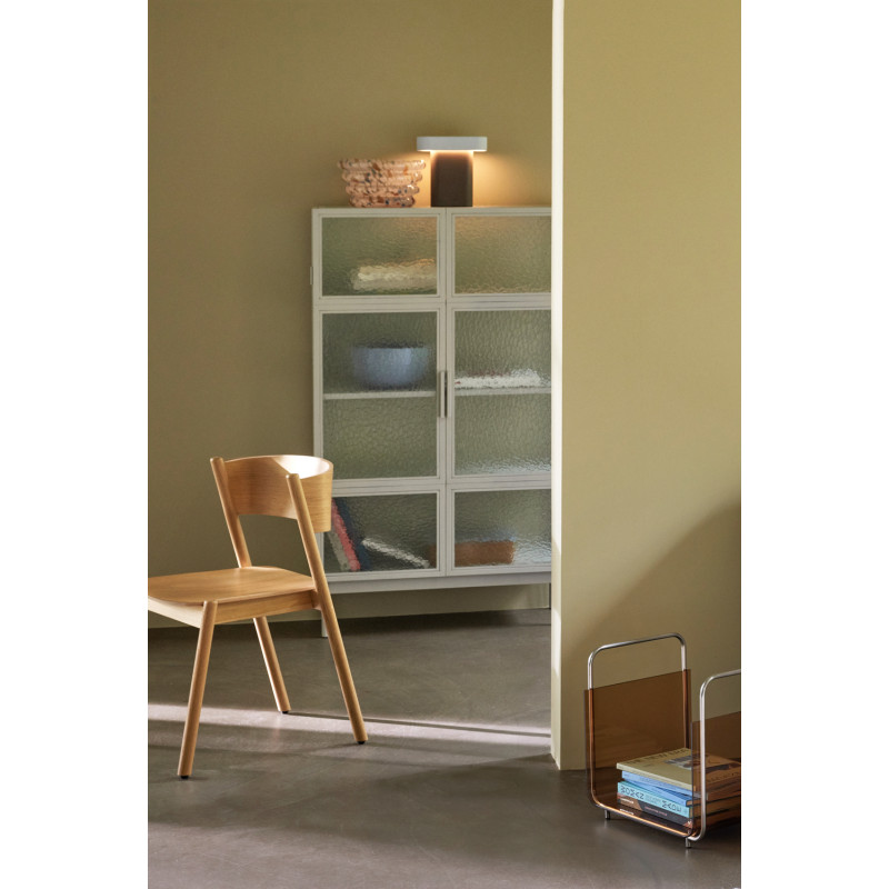 Lampe à poser vintage Hauteur 25 cm en Métal Acrylique Marron Gris clair Sleek - 5