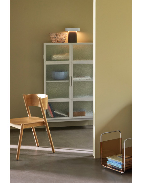 Lampe à poser vintage Hauteur 25 cm en Métal Acrylique Marron Gris clair Sleek - 5