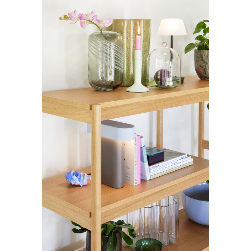 Lampe à poser vintage Hauteur 25 cm en Métal Acrylique Marron Gris clair Sleek - 7