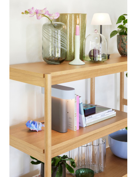 Lampe à poser vintage Hauteur 25 cm en Métal Acrylique Marron Gris clair Sleek - 7