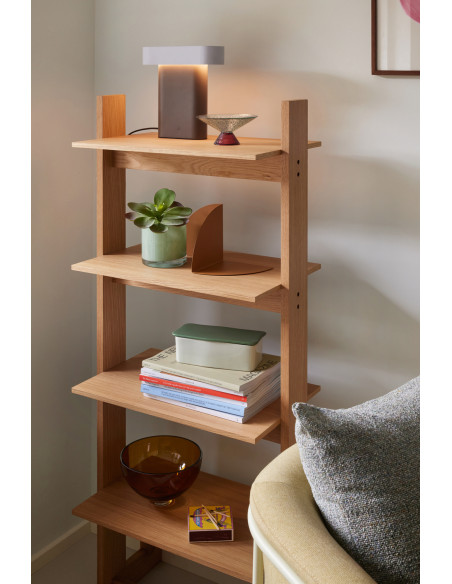 Lampe à poser vintage Hauteur 25 cm en Métal Acrylique Marron Gris clair Sleek - 8