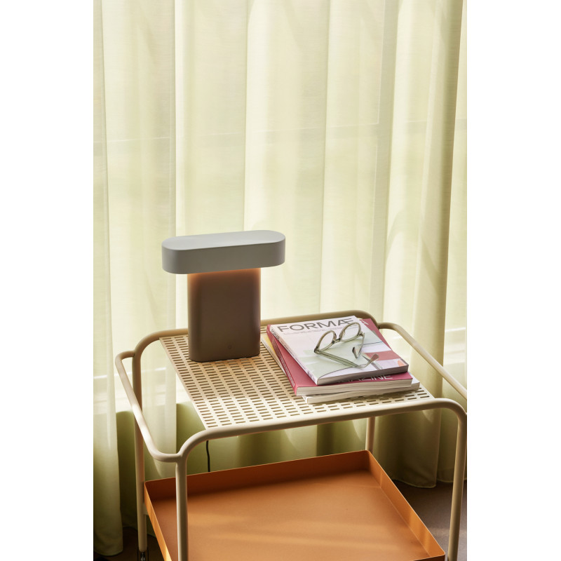 Lampe à poser vintage Hauteur 25 cm en Métal Acrylique Marron Gris clair Sleek - 2