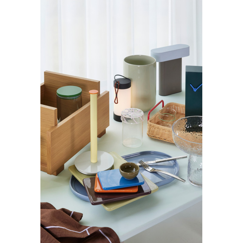 Lampe à poser vintage Hauteur 25 cm en Métal Acrylique Marron Gris clair Sleek - 9