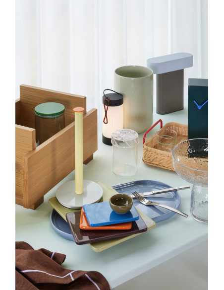 Lampe à poser vintage Hauteur 25 cm en Métal Acrylique Marron Gris clair Sleek - 9