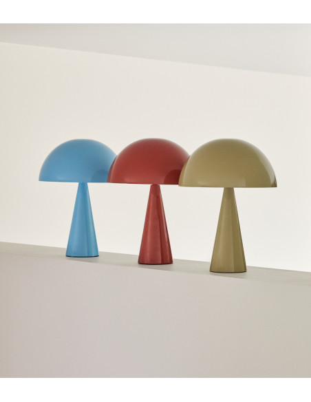 Lampe à poser design Champignon Hauteur 33 cm en Métal Rouge Mush - 17