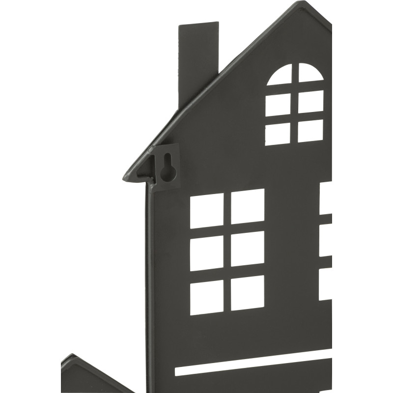 Jardinière murale XL en Métal Noir Gardy Motif maison - 3