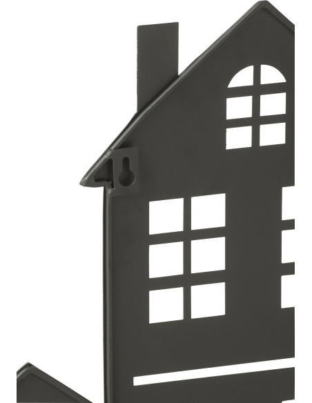 Jardinière murale XL en Métal Noir Gardy Motif maison - 3