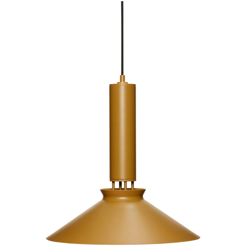 Suspension vintage style 70s Diamètre 40 cm en Métal Jaune moutarde Coney - 1