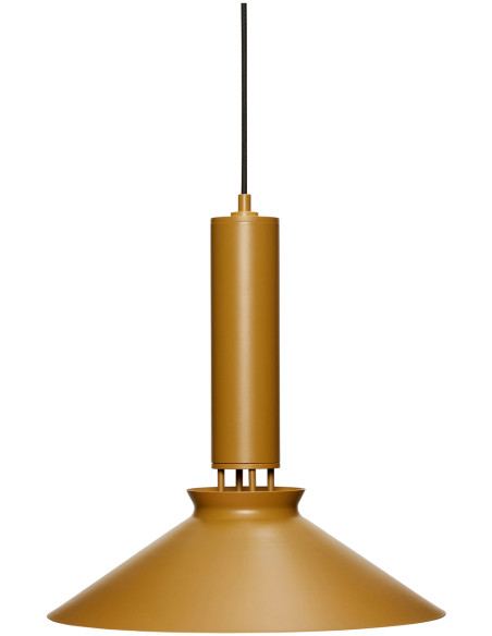 Suspension vintage style 70s Diamètre 40 cm en Métal Jaune moutarde Coney - 1