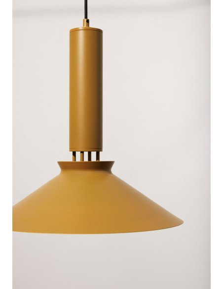 Suspension vintage style 70s Diamètre 40 cm en Métal Jaune moutarde Coney - 8