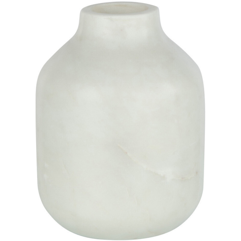 Vase Ovale Hauteur 15 cm en Marbre Blanc Tasoz - 1