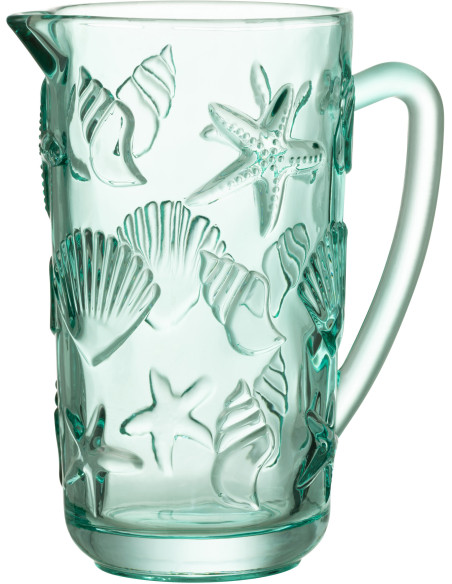 Carafe 1 L en Verre Azur Motif coquillages Oceya - 1