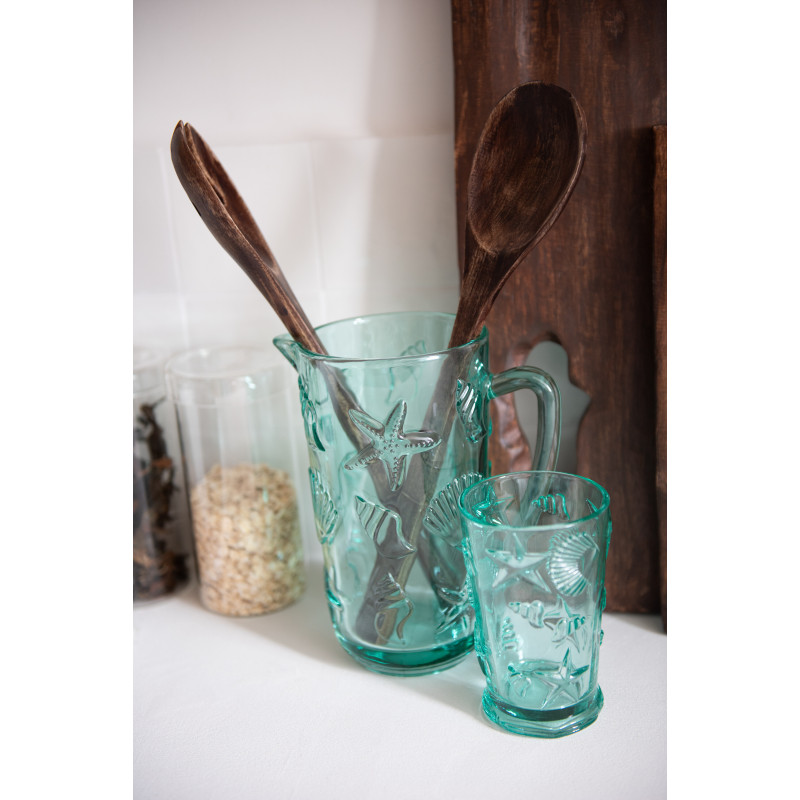 Carafe 1 L en Verre Azur Motif coquillages Oceya - 3