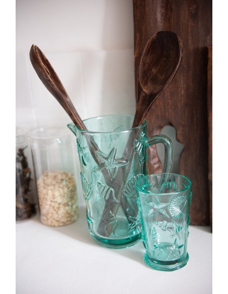 Carafe 1 L en Verre Azur Motif coquillages Oceya - 3