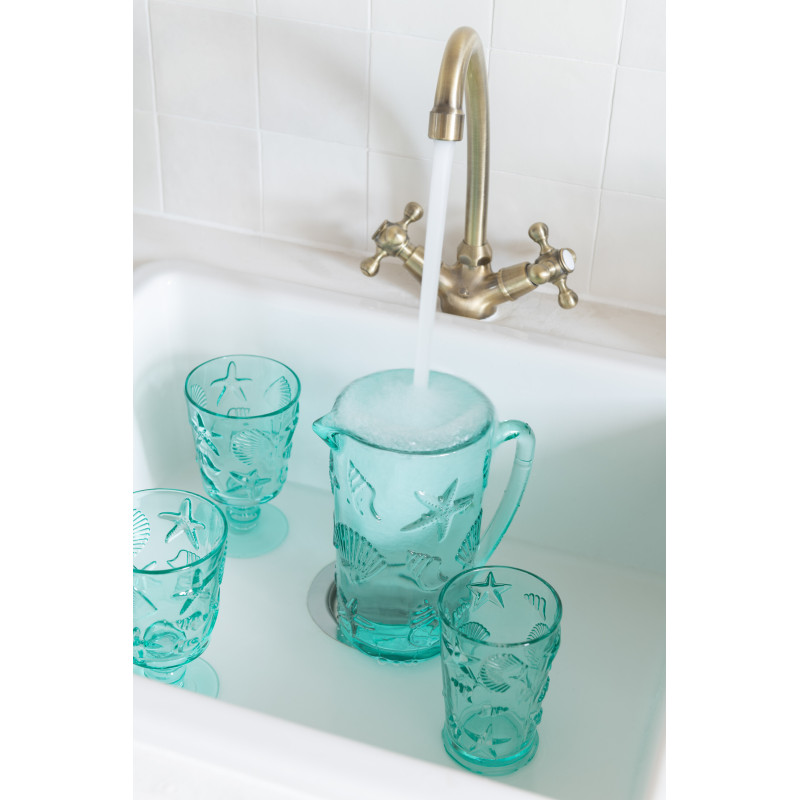 Carafe 1 L en Verre Azur Motif coquillages Oceya - 4