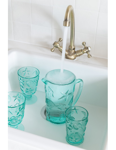 Carafe 1 L en Verre Azur Motif coquillages Oceya - 4