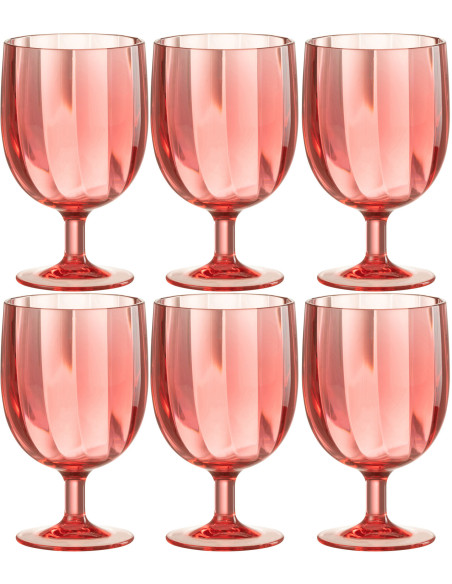 Verre à vin 310 ml en Plastique réutilisable Rouge Annora (Lot de 6) - 1