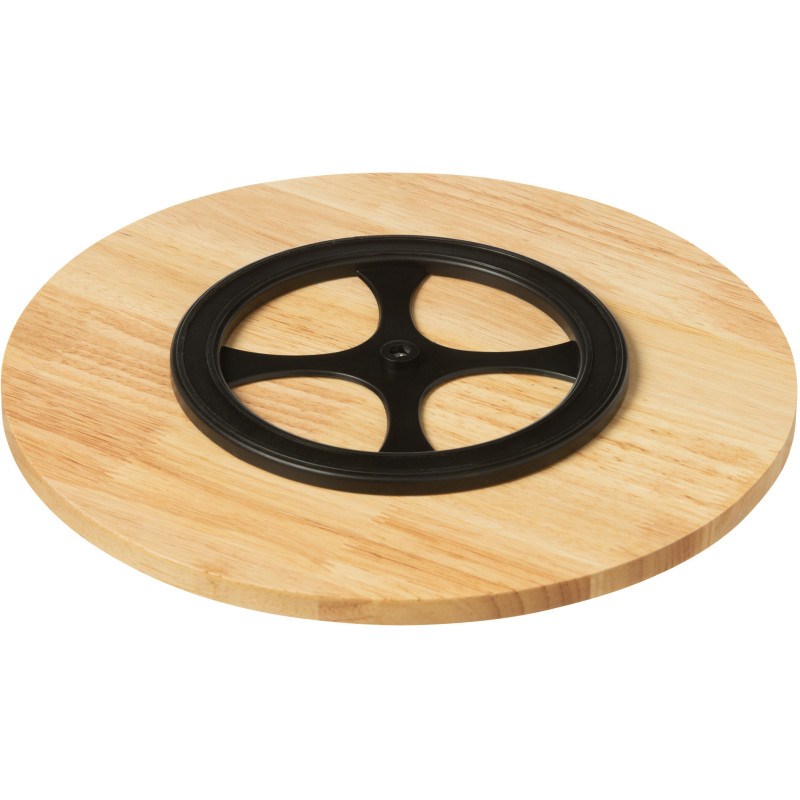 Plateau apéro 6 récipients Rond 30 cm en Bambou Naturel Céramique Blanc Vert Candace - 3