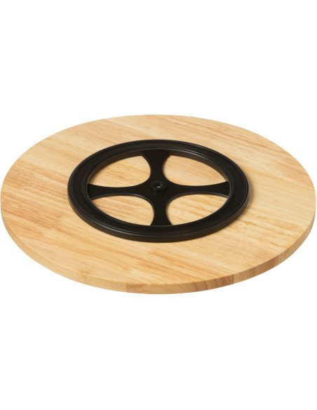 Plateau apéro 6 récipients Rond 30 cm en Bambou Naturel Céramique Blanc Vert Candace - 3