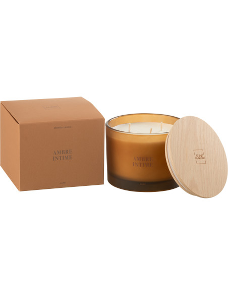 Bougie parfumée Senteur Boisée Ambre intime 28 heures Accords Essentiels - 1