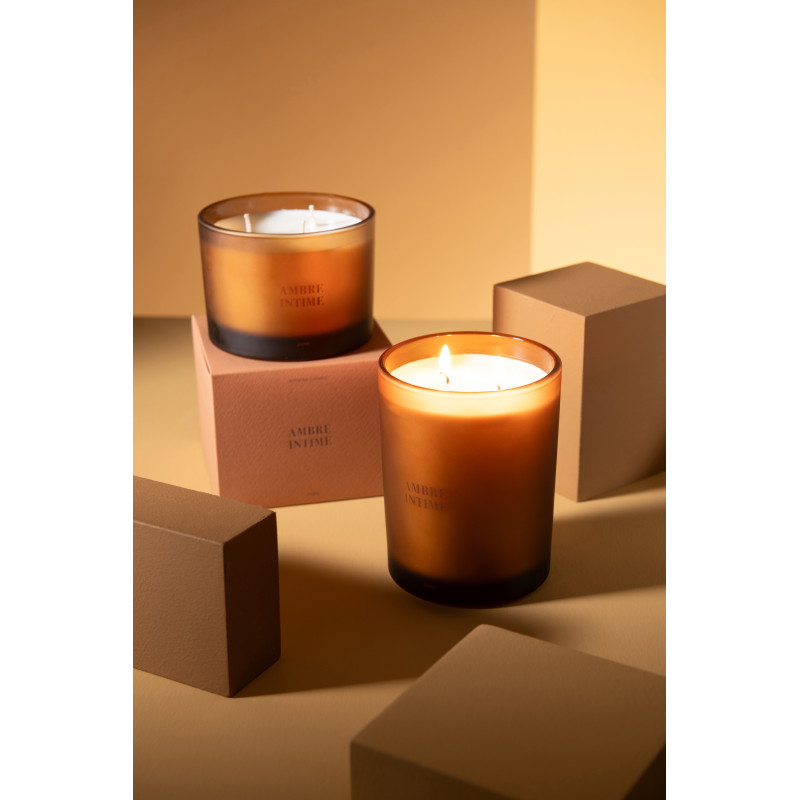 Bougie parfumée Senteur Boisée Ambre intime 28 heures Accords Essentiels - 6