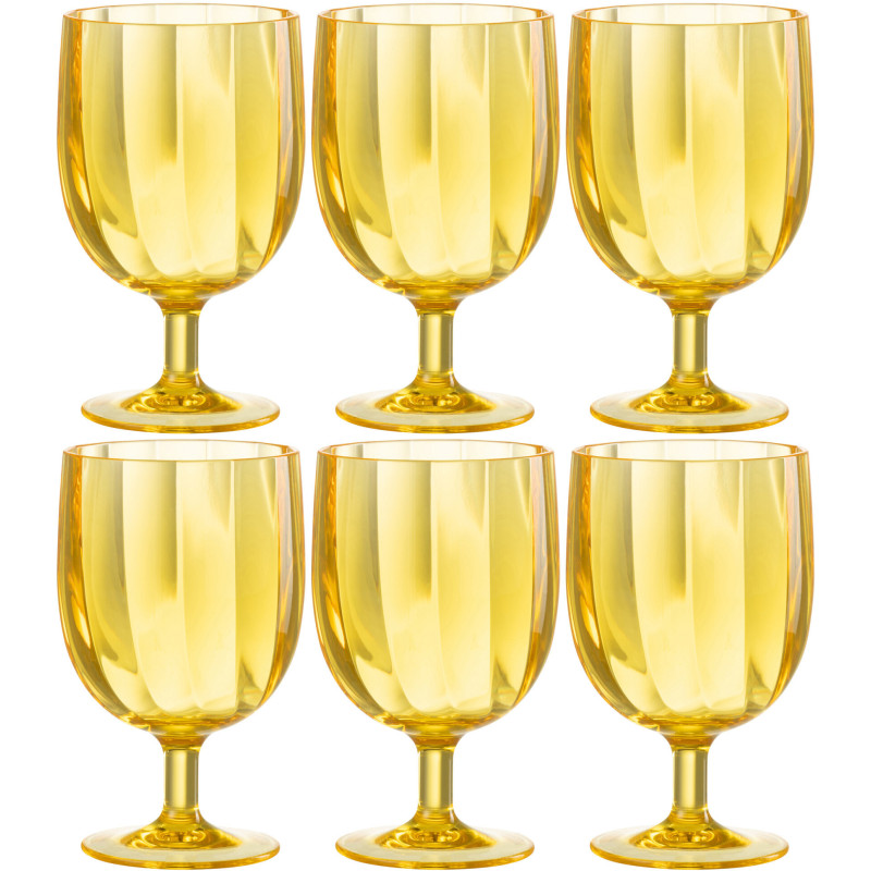 Verre à vin 310 ml en Plastique réutilisable Jaune Annora (Lot de 6) - 1