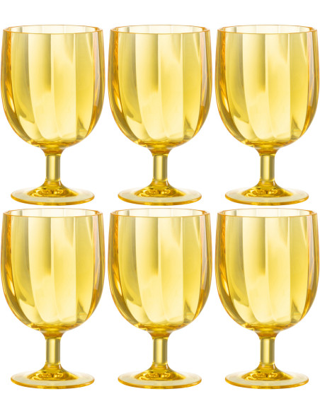 Verre à vin 310 ml en Plastique réutilisable Jaune Annora (Lot de 6) - 1