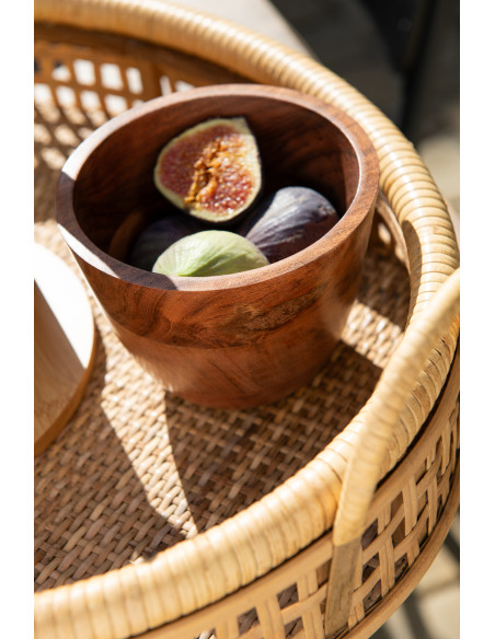 Bol à apéritif Rond 17 cm en Bois d'acacia Naturel Dars - 3