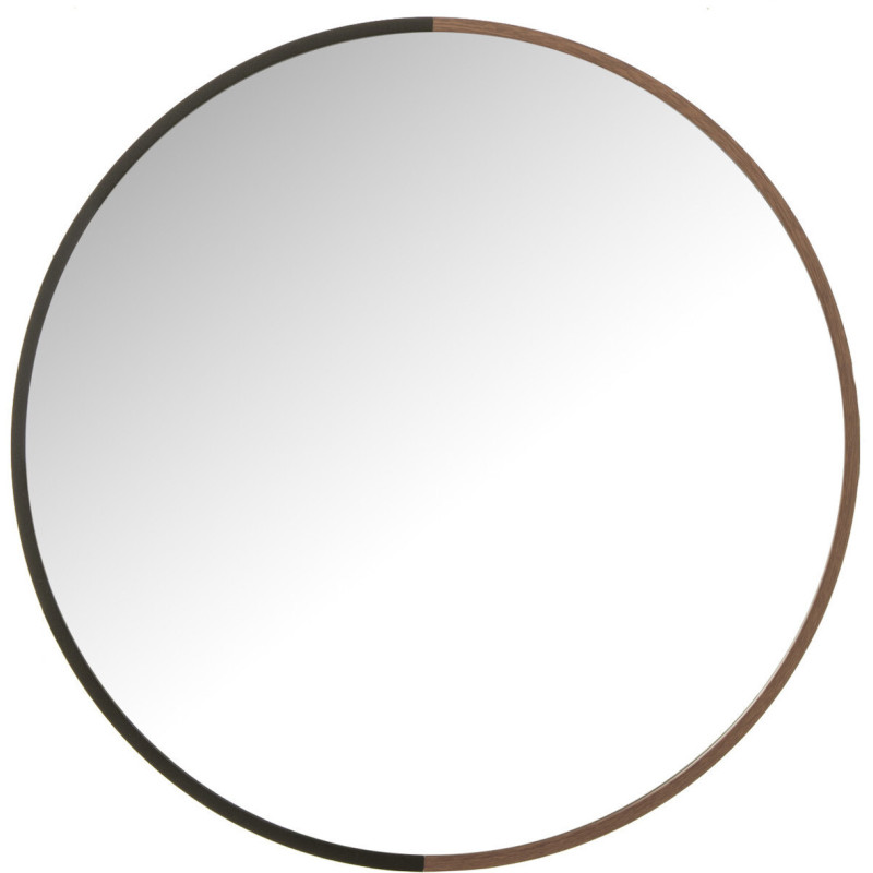 Miroir Mural Rond Jareth en Métal Noir - 1