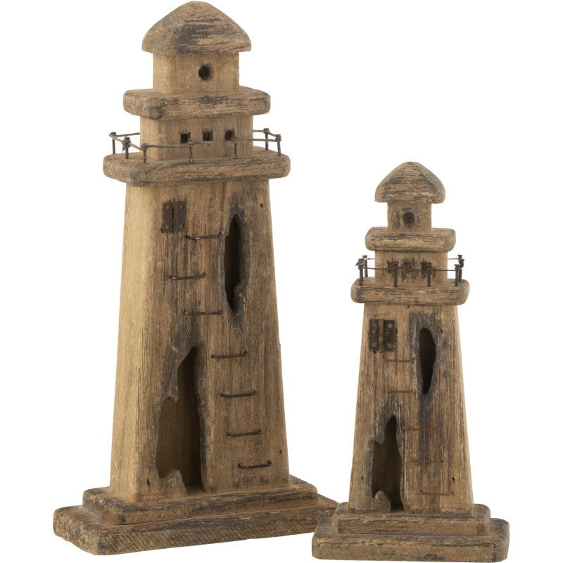 Statuette déco Phare Hauteur 30 cm en Bois de paulownia Marron foncé Orsa - 2