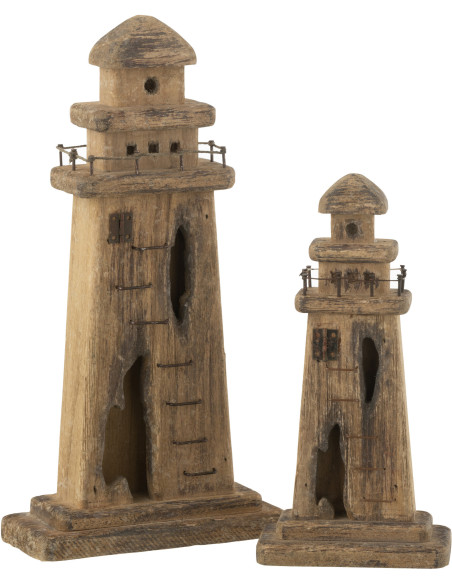 Statuette déco Phare Hauteur 30 cm en Bois de paulownia Marron foncé Orsa - 2
