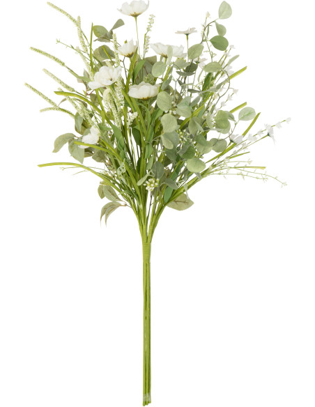 Bouquet de fleurs artificielles Hauteur 85 cm en Plastique Blanc Vert - 1