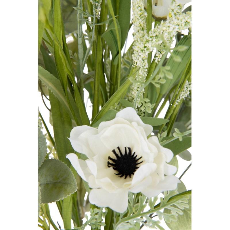 Bouquet de fleurs artificielles Hauteur 85 cm en Plastique Blanc Vert - 2