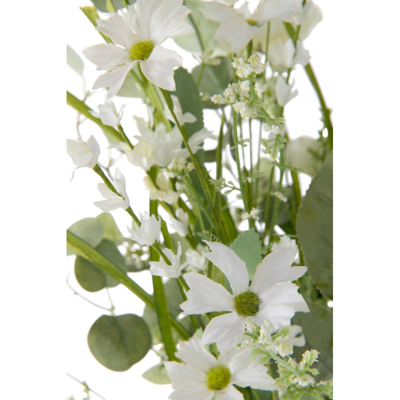 Bouquet de fleurs artificielles Hauteur 85 cm en Plastique Blanc Vert - 3