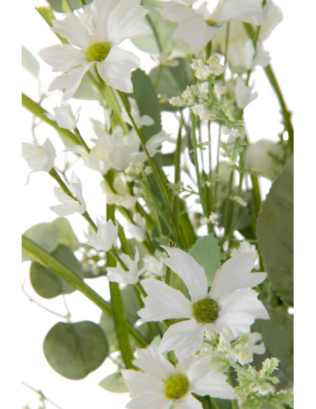 Bouquet de fleurs artificielles Hauteur 85 cm en Plastique Blanc Vert - 3