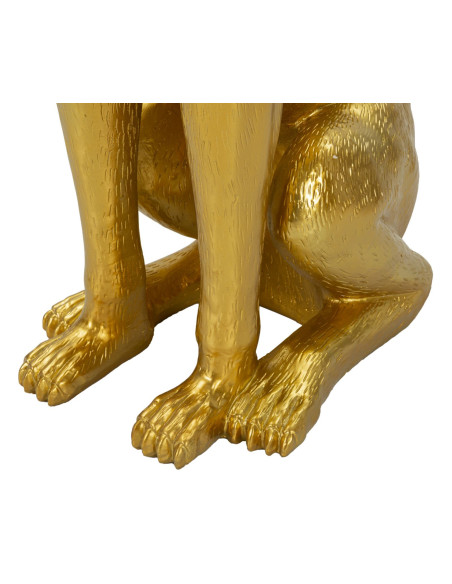 Grande Statue déco moderne Dobermann avec plateau Hauteur 91 cm en Résine Métal Doré Blanc Pit 