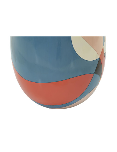 Grande Vase moderne XXL Rond Hauteur 92 cm en Résine Motif abstrait coloré Rubic 