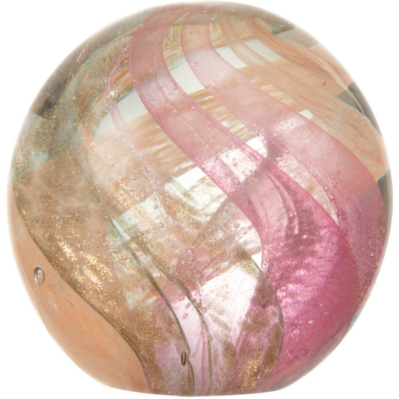 Sulfure Ronde Ouragan 8 cm en Verre Rose Doré Aila - 1