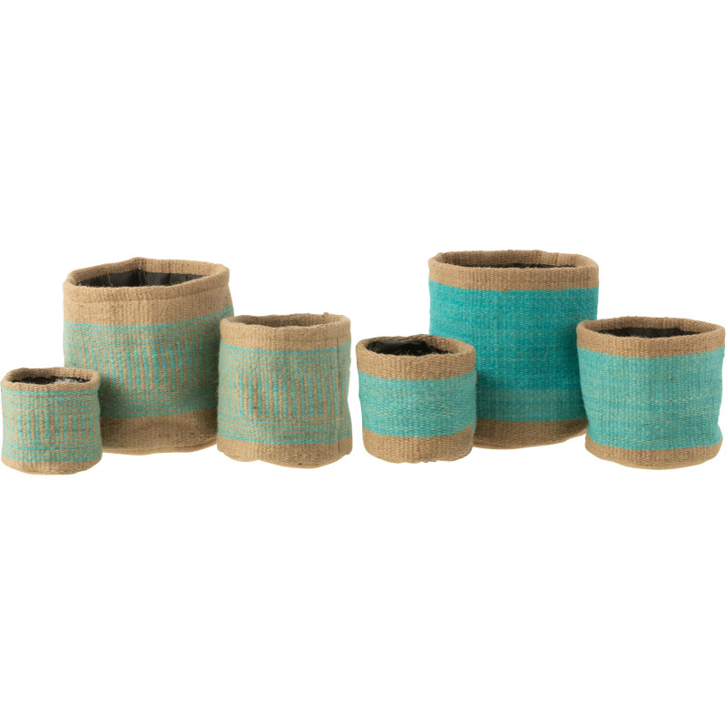 Cache-pot Rond Diamètre 20 cm en Jute Naturel Azur Kyler (Lot de 2) - 2